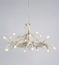 Chandelier - 12 Antlers - White