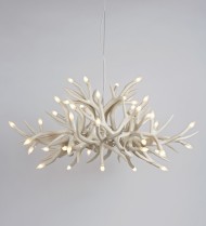 Chandelier - 24 Antlers - White