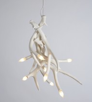 Chandelier - 4 Antlers - White